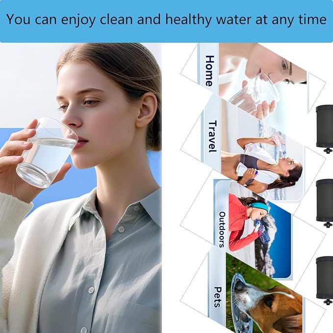 2387 Filter for Alexapure Water Filter Replacement,2 Pack Black | Compatible with Alexapure Pro Water Filtration System - 5,000 Gallon Gravity Black Carbon Block Replacement Filters