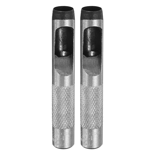 HARFINGTON 2pcs Leather Round Hole Punch, 12mm Hollow Hole Puncher Cutter Carbon Steel Circle Hole Punching Cutting Tool for Belt/DIY Leather Craft