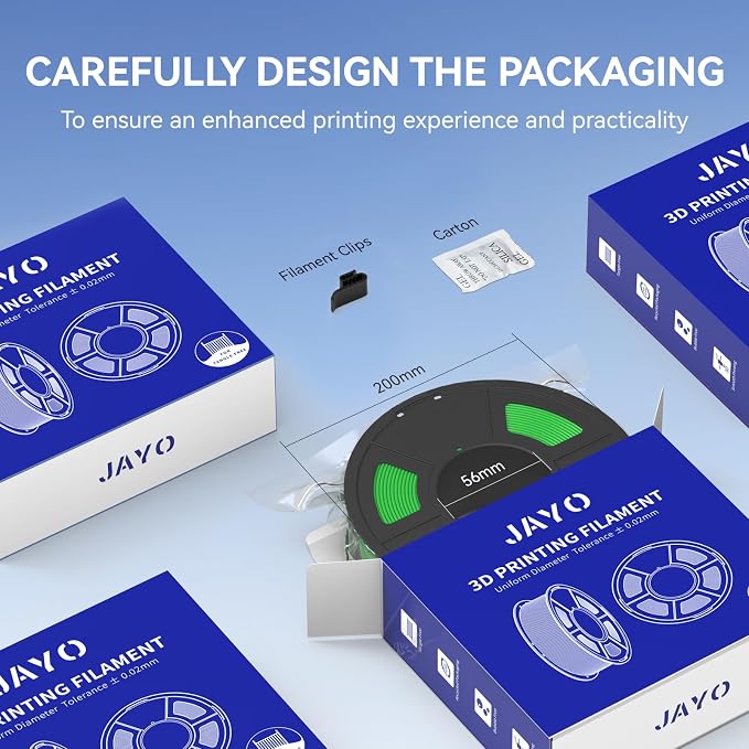 JAYO Matte PLA 3D Printer Filament 1.75mm Bone White, Matte Surface Conceals Layer Lines Filament, 1.1kg (2.42 lbs) Spool, Accuracy +/- 0.02 mm, Fit Most FDM Printers