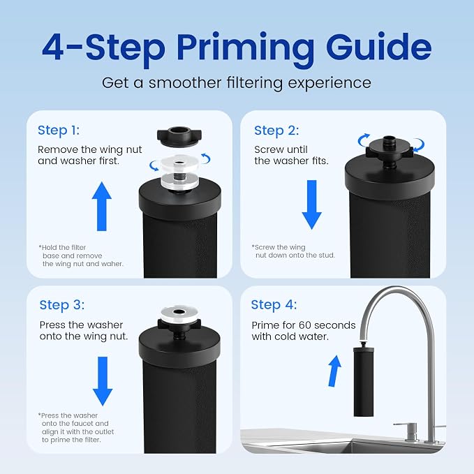 Purewell PF-2 Black 2-Stage Purification Elements, 2 Pack, K Series | Replacement Filter for ProOne® and Berlkey®, Compatible with ProOne® Big+ or Berlkey® Big+, Gravity Water Filter System