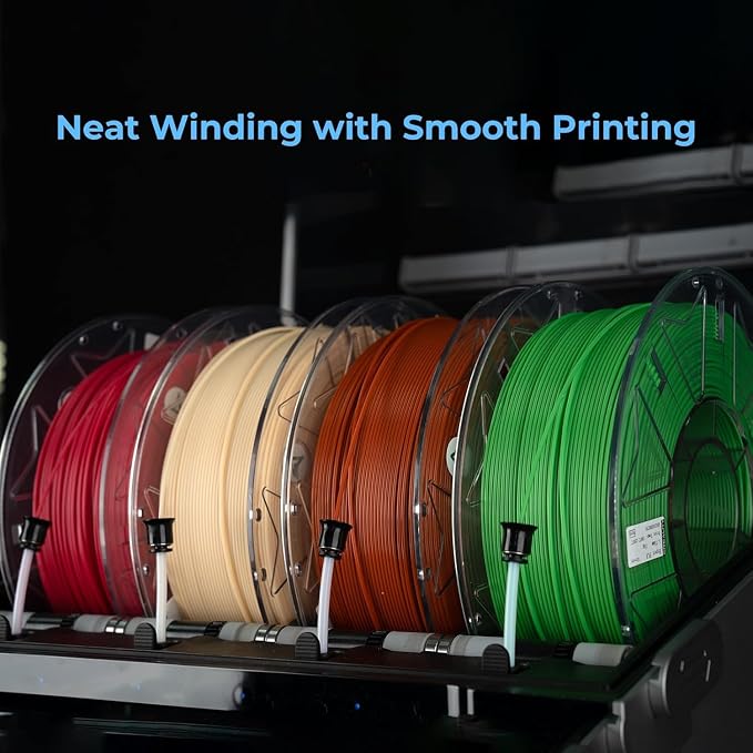 Creality Hyper PLA Filament 1.75mm, RFID 3D Printer Filament PLA for High Speed 30-600mm/s, 4kg(8.8lbs)/Spool Filament Support CFS, Fits for Most 3D Printers, Yellow & Orange & Green & Blue