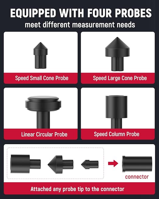 KAIWEETS 2-in-1 Laser & Contact Tachometer with Rechargeable Battery, Photo Sensor 10-99999RPM and Contact 1-19999RPM High Accuracy RPM Meter with Backlight Hold/MAX/MIN/AVG, HI/Low Alarm Function