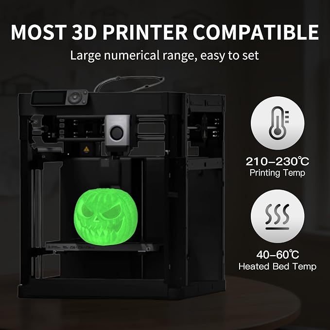 RAMBERY Glow in The Dark Green 3D Printer Filament Luminous PLA Filament 1.75mm 3D Printing Filament Fit Most FDM Printers, 1kg(2.2lbs)/Spool