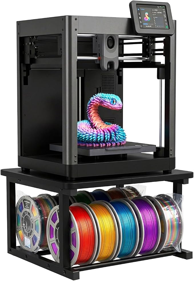 3D Printer Stand for Desk 3D Printer Table with Filament Storage 2 Tiers 3D Printer Filament Storage Rack Desktop Heavy Duty Sturdy Anti-Vibration Holds 10 Spools for Home Office Workshop