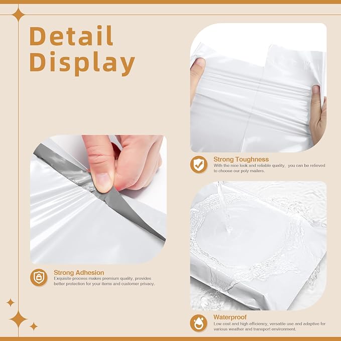 Fuxury Extra Large Poly Mailers 24x36" 5 Pcs, XXL Jumbo Shipping Bags,White | 2.5 mil Thick,Strong Adhesive Mailers Poly Bag,Self Sealing Mailing Envelopes for Large Oversized Business,Boutique & Online