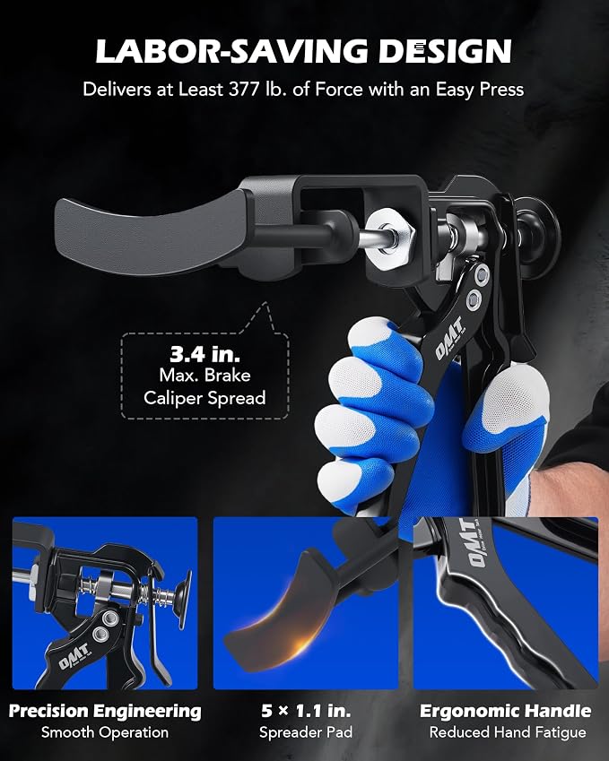 Orion Motor Tech Dual Piston Brake Caliper Compressor, Heavy Duty Brake Piston Compressor Tool for Brake Pad Replacement, Disc Brake Caliper Tool Compatible with Most Cars & Trucks, Black