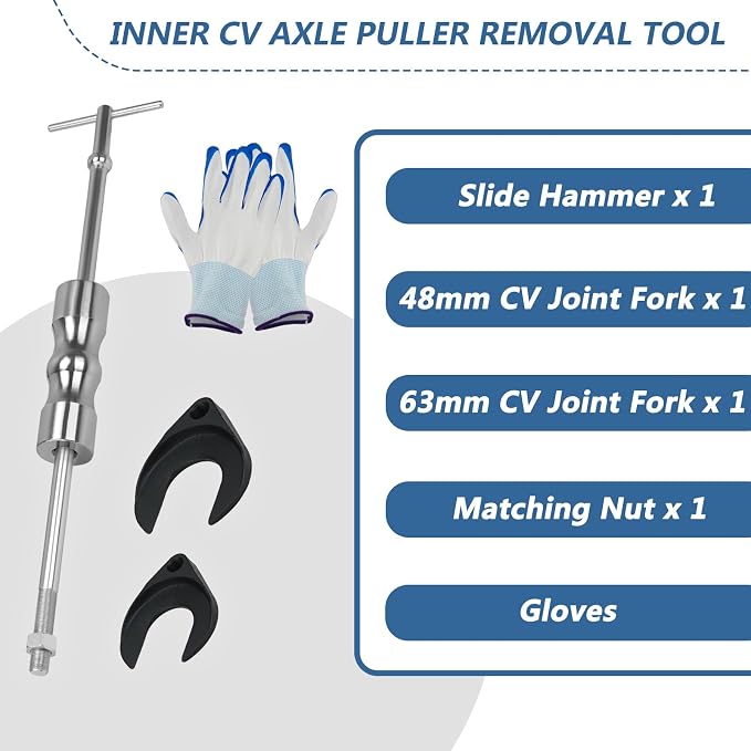 Inner CV Axle Puller Tool Set with 5/8"-18 Slide Hammer & Adapter Front Wheel Drive Axle Puller Slide Hammer Set