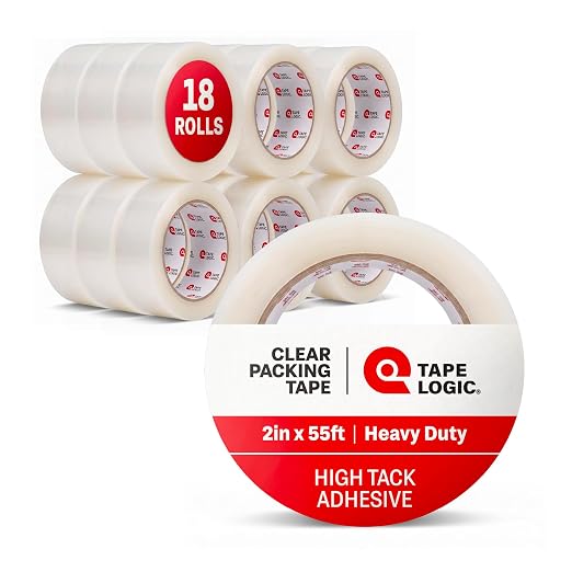 Tape Logic Packing Tape (18-Rolls), 2" x 55 yd - Heavy Duty Packaging Tape Refill for Shipping, Moving, Order Fulfillment, Acrylic 2.6 Mil