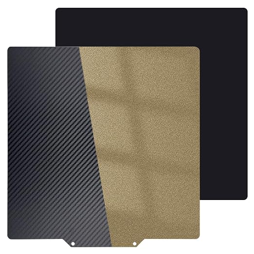 Upgraded 120x120mm Build Plate Smooth/Textured PET+PEI Print Bed,Double-Sides Spring Steel Build Plate Magnetic Flexible Heated Bed for Voron 0.1/0.2 V0 3D Printer.