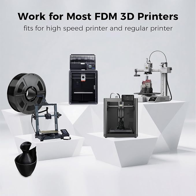 IEMAI Black PETG Filament 1.75mm 1kg, Tough & Durable 3D Printer Filament 30-300mm/s Printing Compatible with Bambu Lab, AMS, AMS Lite, Dimensional Accuracy +/- 0.02mm