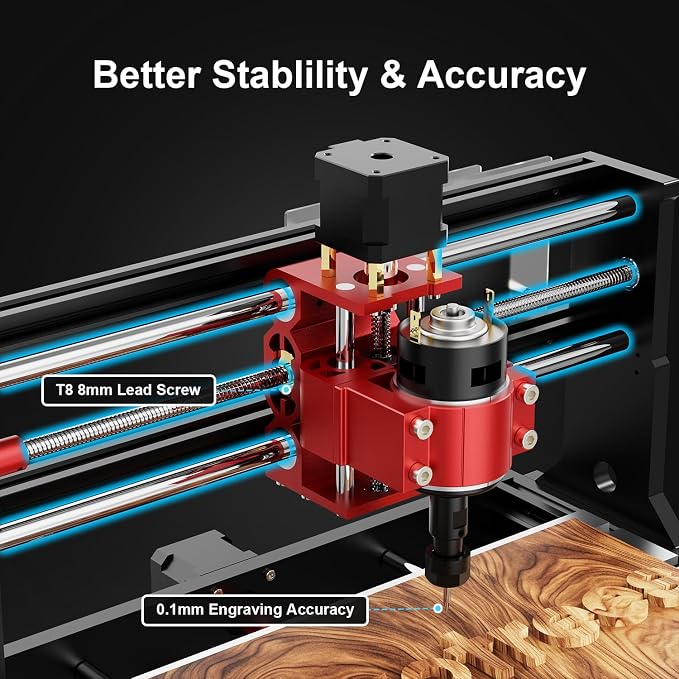 TTC3018 Pro CNC Router Machine,Desktop CNC Engraving Machine Upgraded 3-Axis Engraving Milling Machine for Wood Acrylic MDF Nylon,300mmX180mmX40mm Working Area