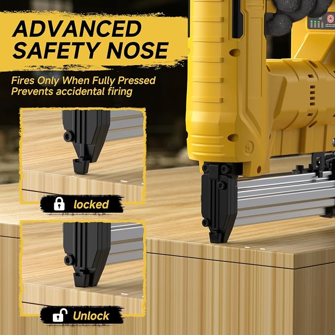 Cordless 2-in-1 18GA Brad Nailer & Stapler, Compatible with Dewalt 20V Max Battery (No Battery), Electric Nail Gun/Staple Gun Battery Powered with 1000 Nails/Staples for Wood Carpentry(Tool Only)