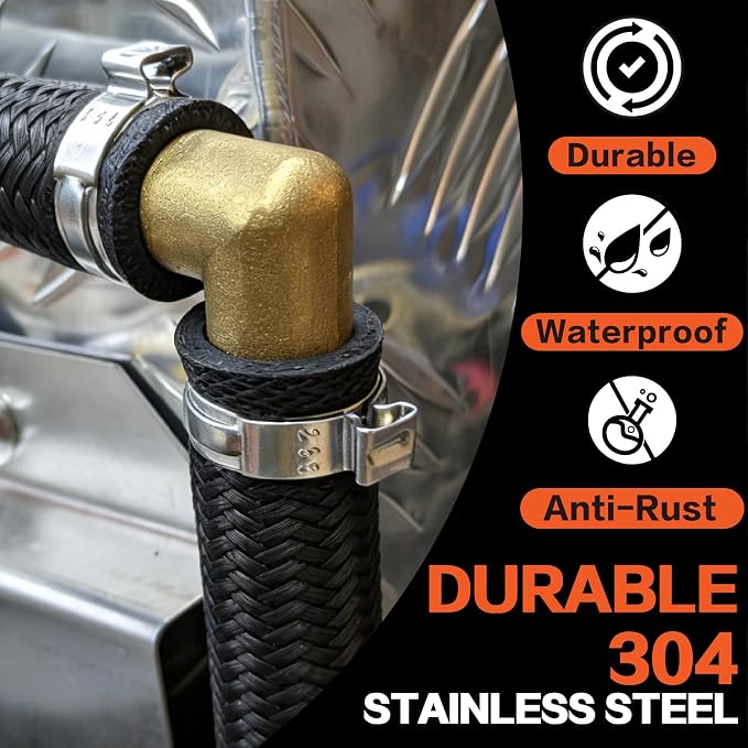 560Pcs Single Ear Hose Clamps Assortment Kit 304 Stainless Steel 22 Size(5.3-36.1mm) Cinch Crimp Hose Clamp Stepless Pinch Clamp with Tools for Plumbing/Garden/Automotive/Water Pipe/Radiator Pipe