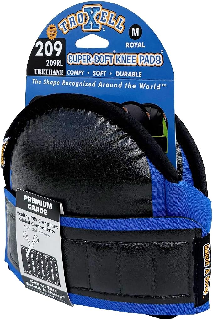 TROXELL USA Super-Soft Medium Royal Knee Pads - Comfortable, Adjustable, Washable Kneepads