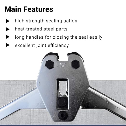 IDL Packaging - C-3004 Regular Duty Sealer & Crimper for 1/2” Polypropylene (PP) Strapping — Heat-Treated Durable Tool with Ergonomic Design — Long Handles Mean Less Effort in Closing The Seal