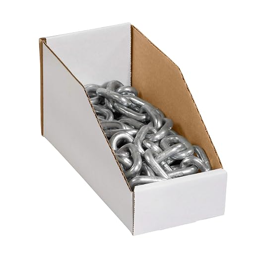 Box USA BBINMT512 Open Top Bin Boxes, 5" x 12" x 4-1/2", Oyster White (Pack of 50)