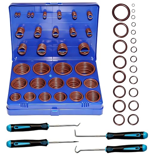 396 PCS SAE FKM Viton O Ring Assortment Kit, 30 Sizes Viton O-Ring Kit, Shore 75A Durometer, Metric O Ring Kit for Cylinders, Hydraulic, Automotive, Engine and Plumbing Repair