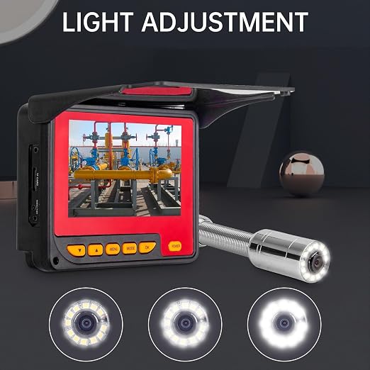 Sewer Drain Camera 100FT,JQKJCAM 23MM Plumbing Sewer Line Inspection Camera | 0.9'' Waterproof Snake camera with 12 Light,4.3'' 16GB DVR Screen,8500mAh Battery,Meter Counter,3.5'' Roller for Pipes
