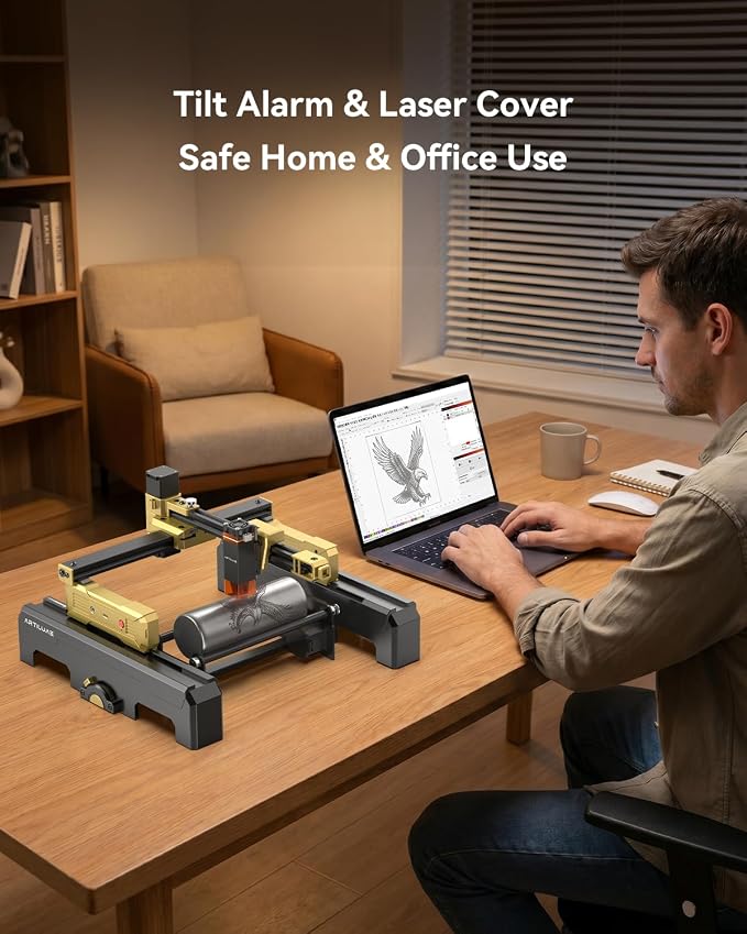Laser Engraver Portable Laser Engraving Machine with App Control Foldable Lazer Cutter with Height Extension and Cover 200x150mm Engraving Area for Wood Leather Acrylic DIY Crafts(T1 7000mW)