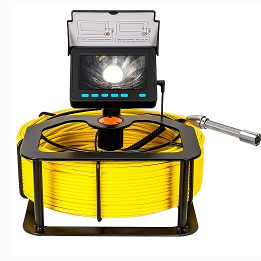 Pipe Drain Inspection Camera,4.3" Industrial Endoscope with DVR Function and LED Lights Waterproof IP68 Sewer Camera, Borescope for Home Drain Pipe Plumbing (164 ft/50m) (98.4ft/30m)