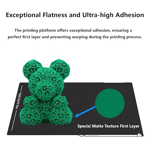 Upgraded Kobra 3 Max Double Sided PEI Build Plate, 3D Printer Black Textured PEI Platform for Anycubic Kobra 3 Max 430x430mm