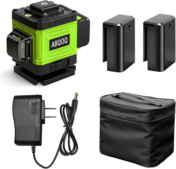 Laser Level - Laser Level 360 Self Leveling, 2D Lazer Leveler Tool Green Cross Line Laser Level for Picture Hanging, Ground Leveling, Measuring, Construction