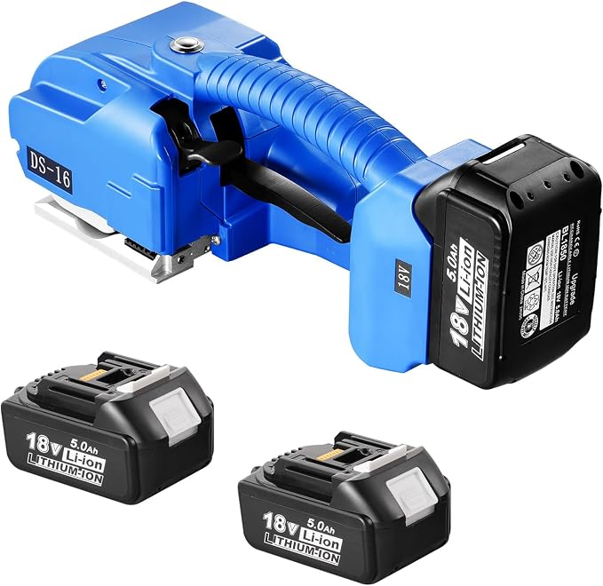 VEVOR Electric Strapping Machine, for 0.35"-0.63" PP PET Straps, Portable Electric Banding Tool with Digital Display, 2 x 5000mAh Battery Powered Automatic Strapping Tool for Packaging Box Pallet