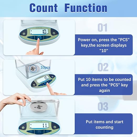 FOUR E'S SCIENTIFIC Lab Scale 300g x 0.001g Accuracy - High Precision Laboratory Analytical Balance with Windshield Digital Scientific Scale Jewelry/Kitchen Scale