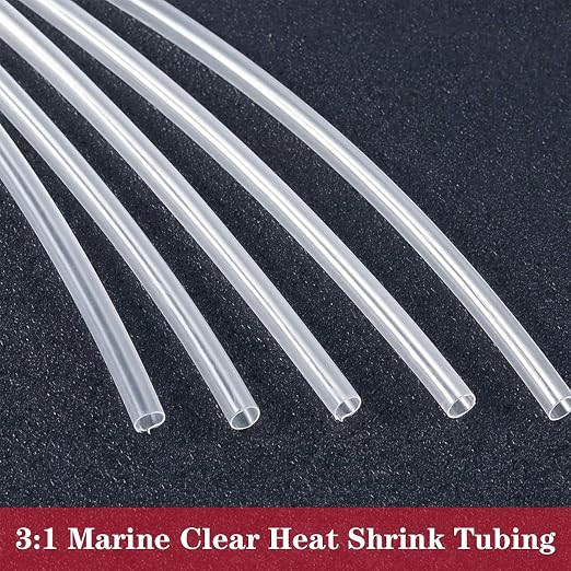 Diameter 1/2 Inch Dual Wall Clear Heat Shrink Tubing 3:1, 4Ft Long Electrical Shrink Tube for Wires,Marine Grade Shrink Tube with Adhesive Lined Waterproof