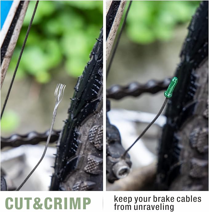 iCrimp CWR1530 Bicycle Cable and Housing Crimper with Built-in Cutter for Bike Brake and Shifting Cables, Aluminum Sleeves