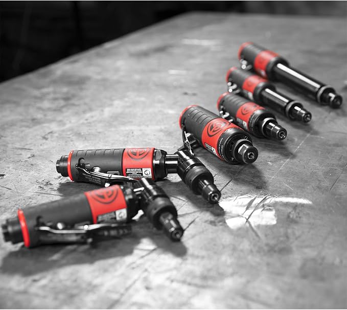 Chicago Pneumatic CP7405 - Air Straight Die Grinder Tool, Welder, Woodworking, Automotive Car Detailing, Stainless Steel Polisher, Heavy Duty, 1/4 Inch (6 mm), 0.34 HP / 250 W, 28000 RPM