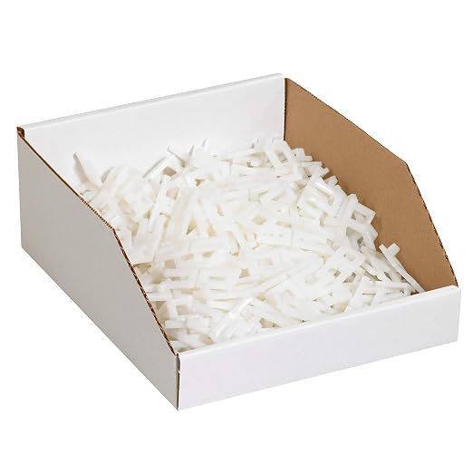 Partners Brand PBINMT121214 Open Top Bin Boxes, 12" x 12" x 4 1/2", Oyster White (Pack of 50)
