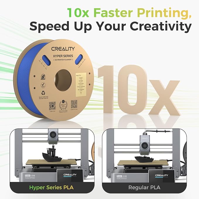 Official Creality Hyper PLA Filament Bundle, Up to 600mm/s High Speed 3D Printer Filament PLA, No-Tangling Stronger Toughness Fit Most 3D Printers