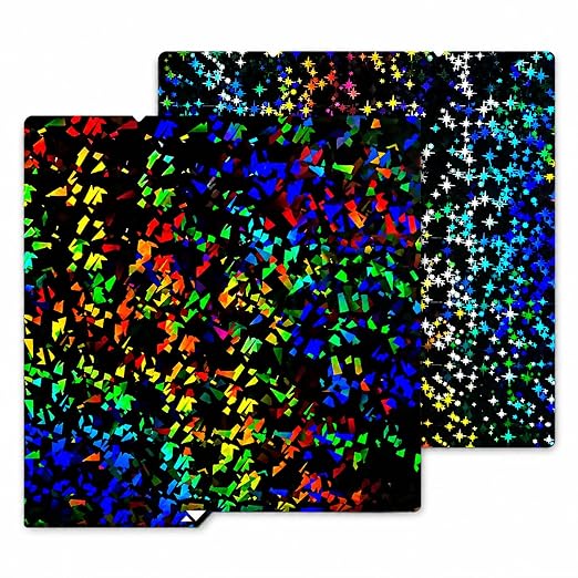 264X276mm PEF+PEY Holographic Build Plate for Kobra 4/Kobra S1/Kobra X, Rainbow Confetti PEF+Galaxy PEY Platform Spring Steel Flexible Platform Heated Bed