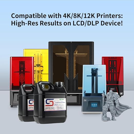 Siraya Tech Fast ABS-Like Tough Grey 3D Printer Resin, Enhanced Durability for 3D Printing, High Impact Resistance, Smooth Finish, Ideal for 4K/8K/12K LCD DLP SLA 3D Printer - 2kg
