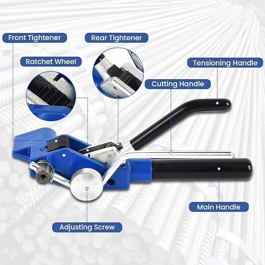 Steel Banding Tool Strapping Tensioner - Tensioner & Crimper & Cutter, Stainless Steel Banding Ratchet Tensioner for 3/4" Stainless Banding, Multi-Functional Strapping Tools for Heavy Duty Package