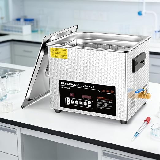 Ultrasonic Cleaner 10L Dual-Frequency Professional Digital Stainless Steel Cleaning Machine with Heater Timer for Denture, Coins, Small Metal Parts, Circuit Board, Lab Tools, etc