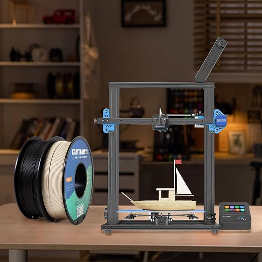GIANTARM 3D Printer Filament,Black & Grey 2kg PLA Filament 1.75mm,Dimensional Accuracy +/- 0.02 mm,2pcs 1kg Spool (2.2lbs) Fit Most FDM 3D Printers