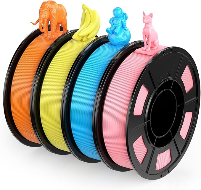 ENTINA 4 Colors PLA 3D Printer Filament for Tina 2, Dimensional Accuracy +/- 0.02mm, 1.75MM 250G 3D Printer Filament Bundle for 3D Printers