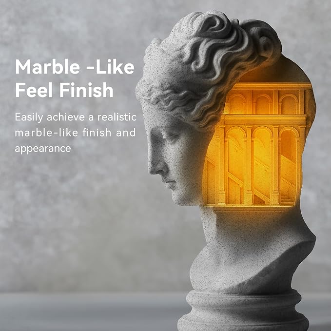 TECBEARS Rapid Marble PLA Filament, PLA 3D Printer Filament for 600mm/s High-Speed Printing, Natural Rock-Like Texture, Fits Most FDM Printers，Marble White