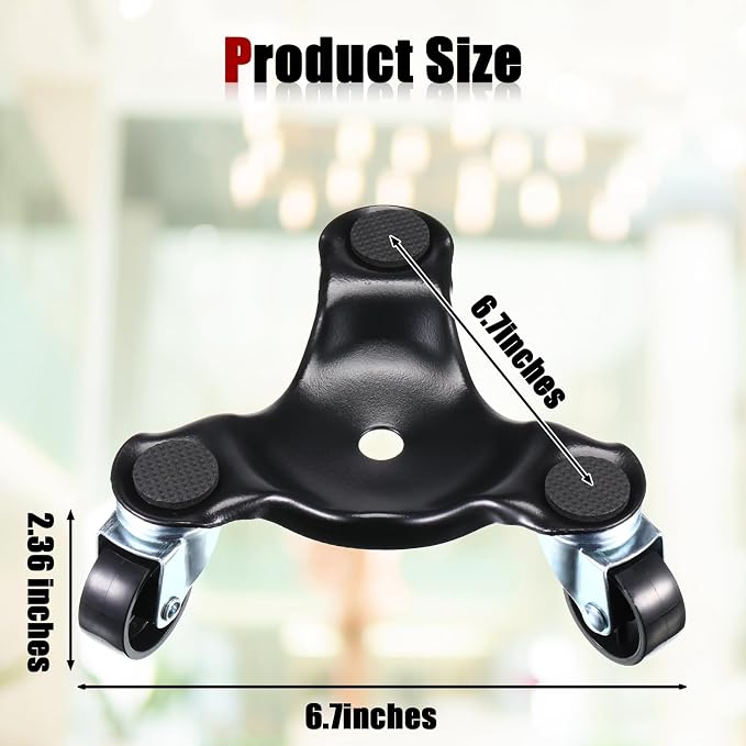 Tallew 24 Pcs Furniture Moving Dolly 3 Wheel Steel Tri Dolly Heavy Duty Movers Mobile Rollers Triangle Swivel Caster Easy Moving Tool for Home Furniture 200 Lbs Load Capacity
