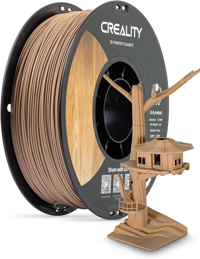Creality Wood Filament PLA 1.75 mm, Smooth Silk Texture, 1kg(2.2lbs)/Spool for 3D Printer