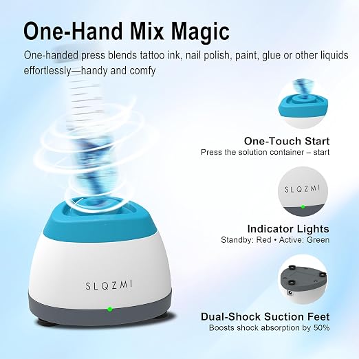 Mini Vortex Mixer, Nail Polish Shaker, Paint Shaker & Paint Mixer for Gel Polish, Acrylic Paints, Eyelash Adhesives, Tattoo Ink, Lab Vortex Mixer for Centrifuge Tubes and Test Tubes (Blue)