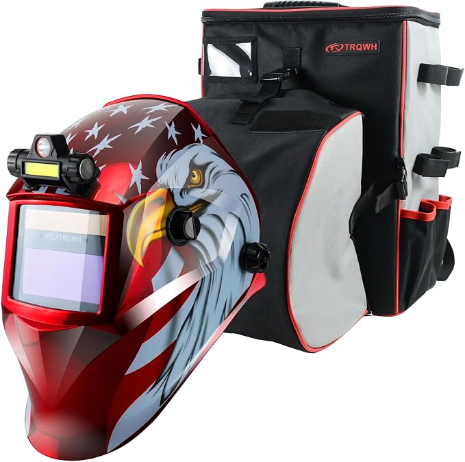 TRQWH Auto Darkening Welding Helmet & Welding Tools Backpack