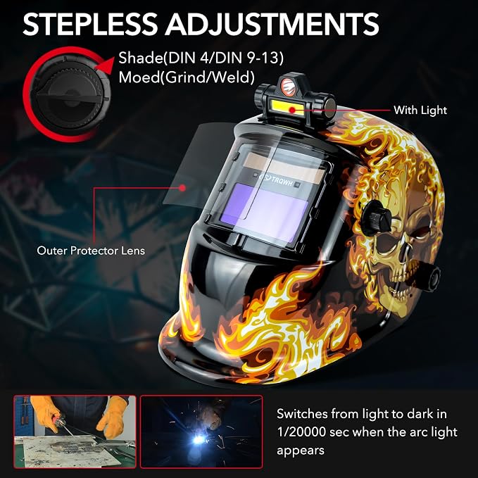 TRQWH Portable Welder Machine 110V ARC Handheld Welder & Auto Darkening Welding Helmet