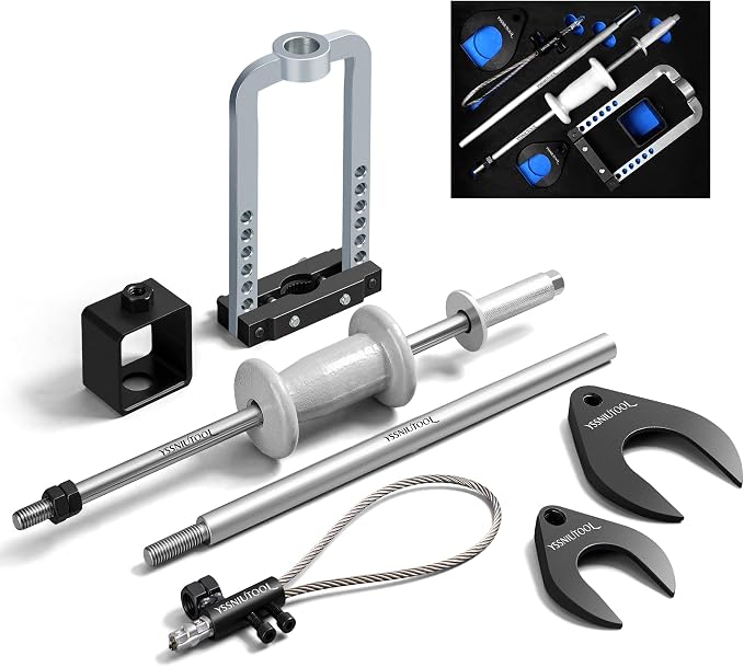 Inner 63mm 48mm Master CV Joint Puller Slide Hammer Front Wheel Drive Axle Tools,4LBS slide hammer 460mm， U-Shaft section disassembly tool set, YSS090