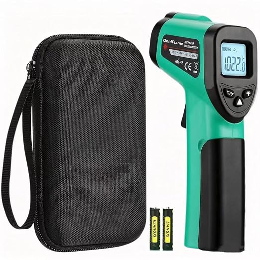 Infrared Thermometer Gun,-58℉~1022℉| Digital Laser Temperature Gun for Pizza Oven, Grill, Kitchen, Home Repairs and Multi-use IR Gun with Carrying Storage Case (NOT for Human)
