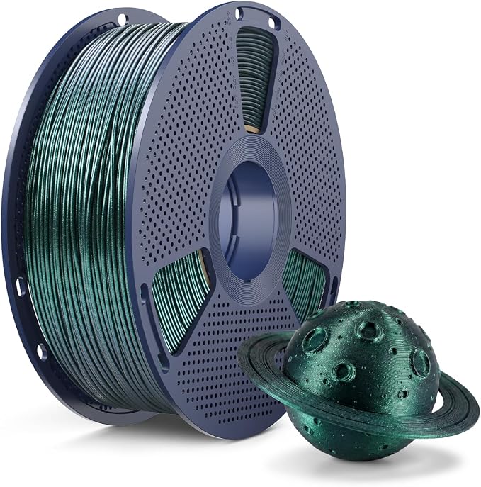 SUNLU Galaxy PLA Filament 1.75mm, Color-Shifting Pearlescent Glitter PLA 3D Printer Filament, Sparkling and Dazzling, for Most FDM 3D Printers, 1KG Spool. Nebula Green