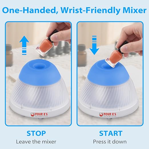 FOUR E'S SCIENTIFIC 5000 RPM Vortex Mixer Paint Shaker, Fast Mixing Touch Mode for Model Paints, Lash Extensions Adhesive, Nail Polish,Include Extra Silicone Cap & 100 Pcs Stainless Steel Mixing Balls