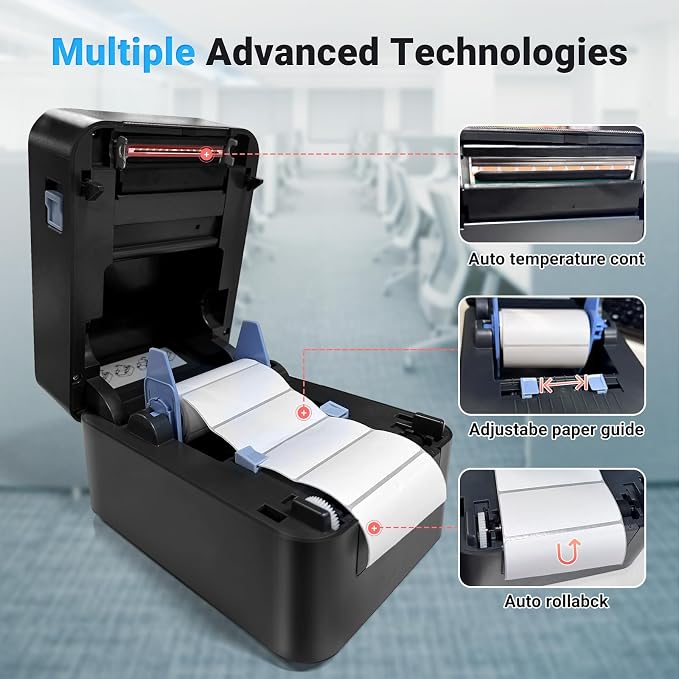 iDPRT Desktop Label Maker Bluetooth Thermal Shipping Label Printer for Parcel Shipping, Small Businesses, Offices, and Home, Sticker Printer Supports Amazon, TikTok, Etsy, Shopify, USPS, etc